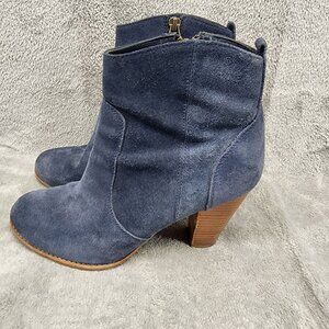 Joie Shoes Womens EU 39 US 8 Women's Dalton Blue Suede Zip Ankle Booties *Read*